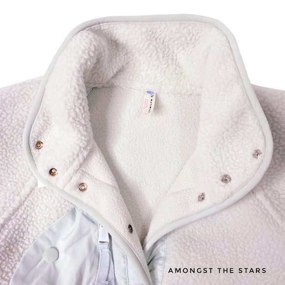 Free People Movement Hit The Slopes Salt Water Blue Grey Fleece Jacket - Picture 8 of 12